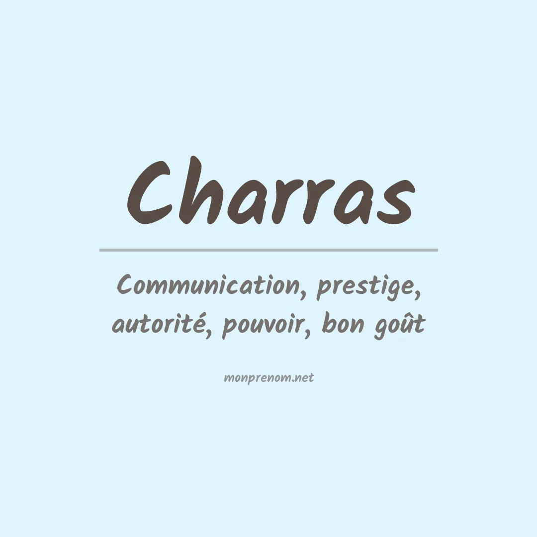 Signification du prénom Charras