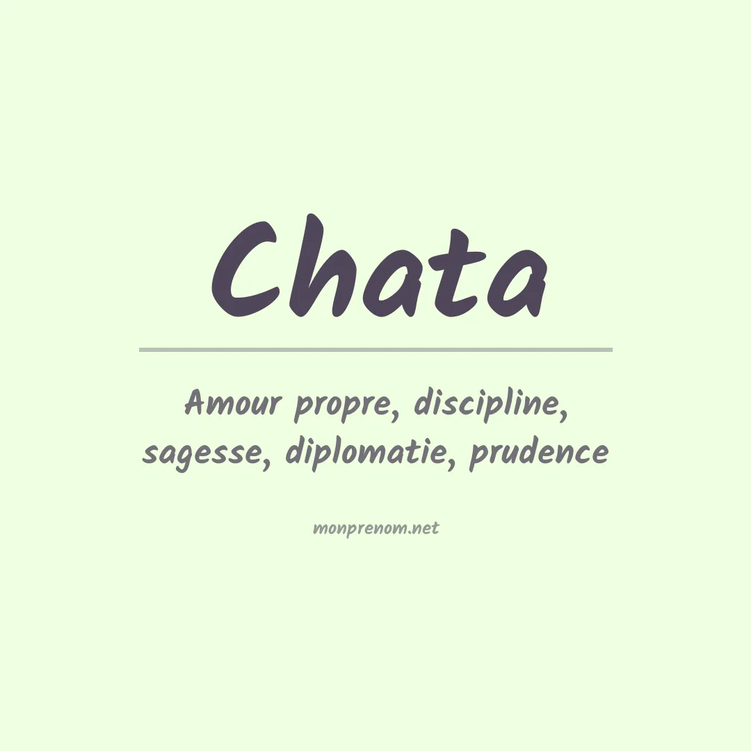 Signification du prénom Chata