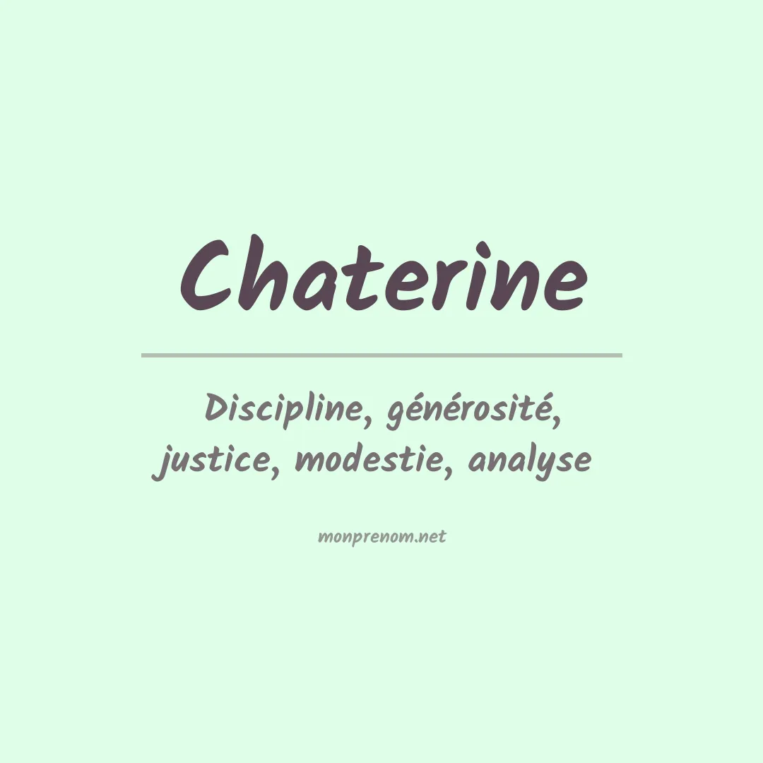 Signification du prénom Chaterine