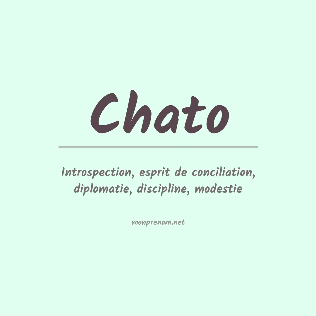 Signification du prénom Chato