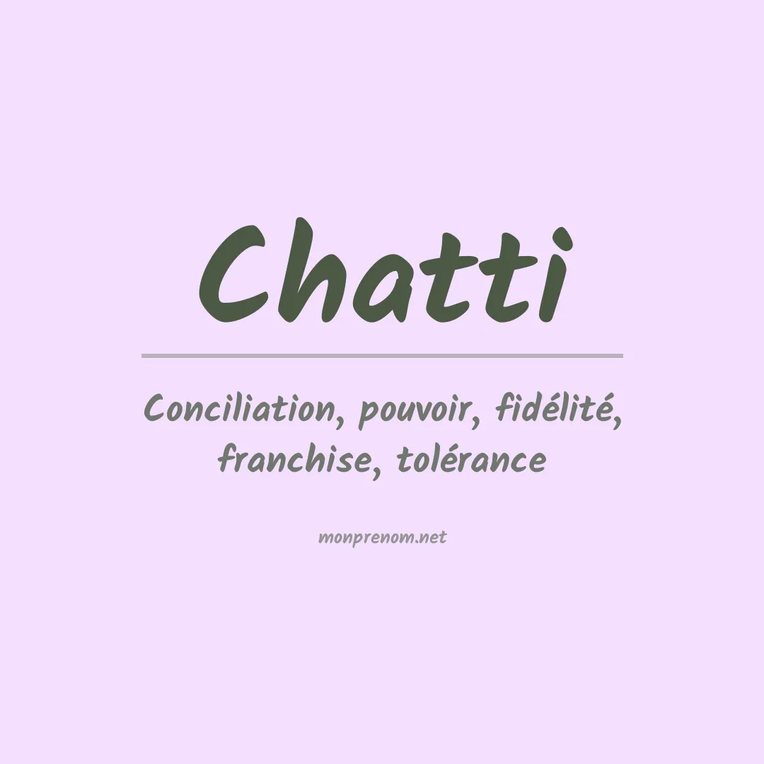 Signification du prénom Chatti