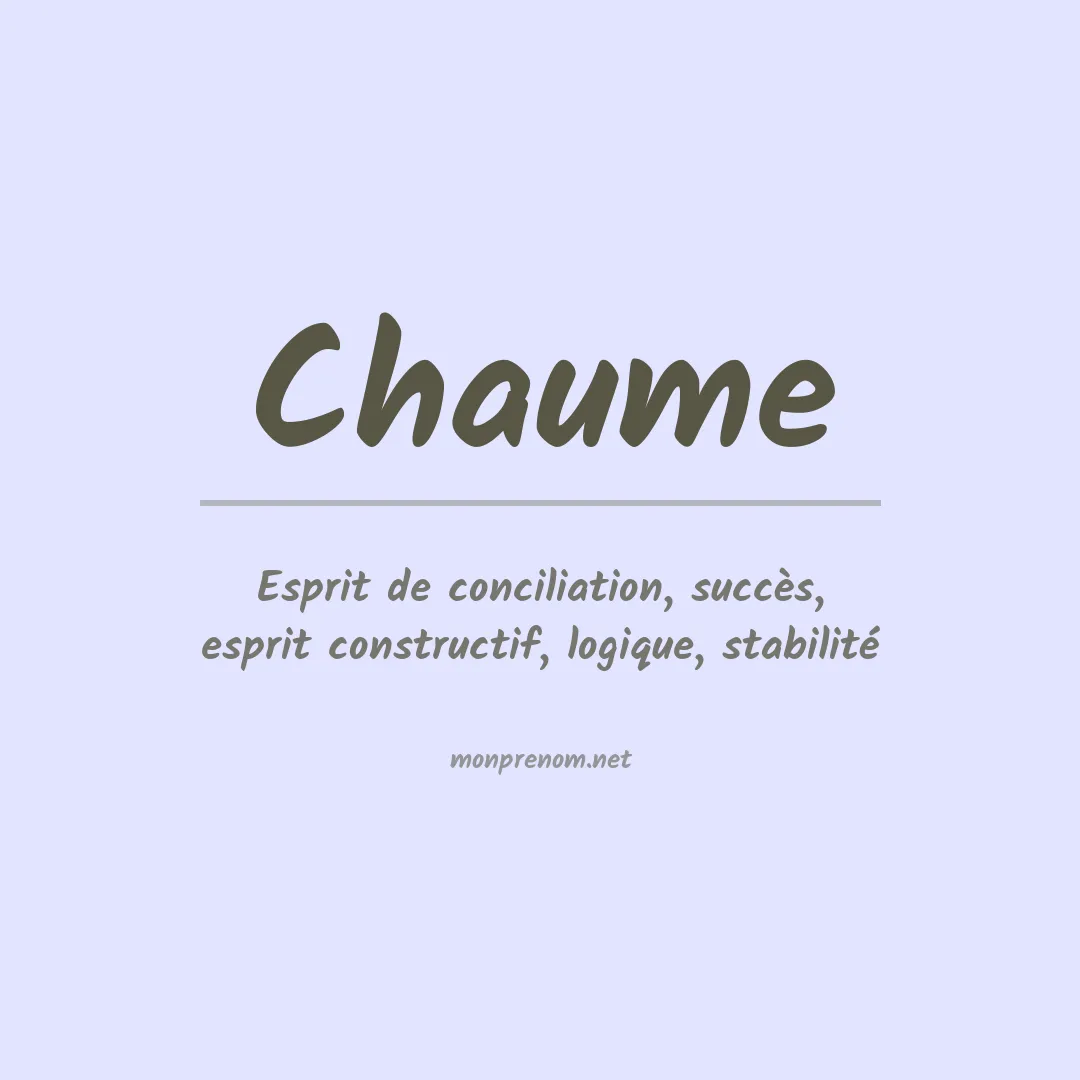 Signification du prénom Chaume