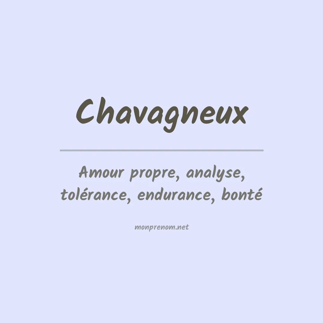 Signification du prénom Chavagneux