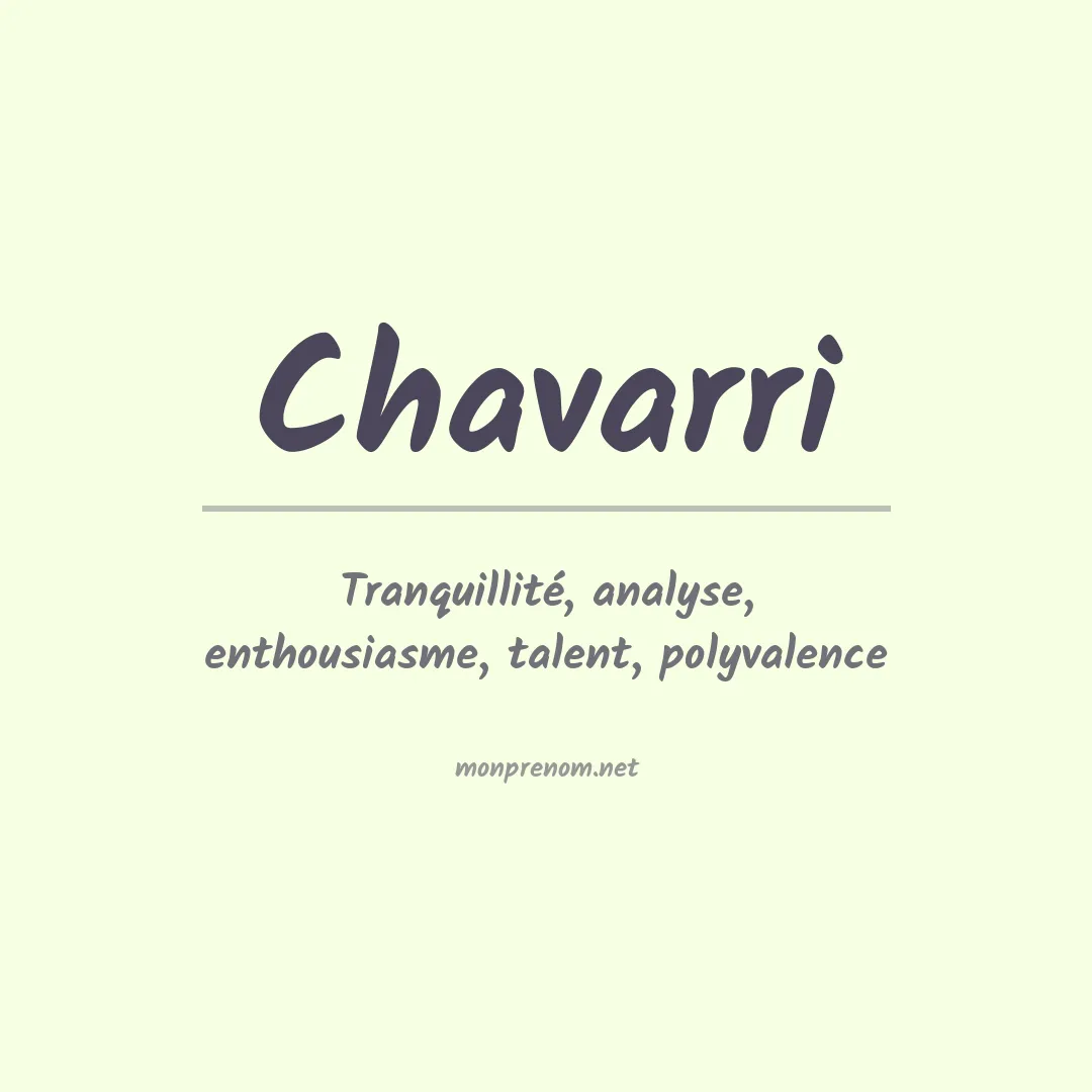 Signification du prénom Chavarri