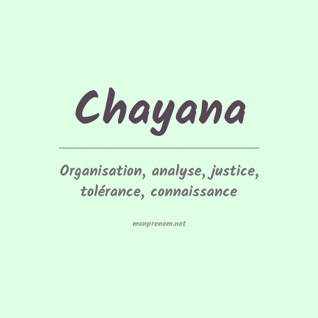 Prénom Chayana