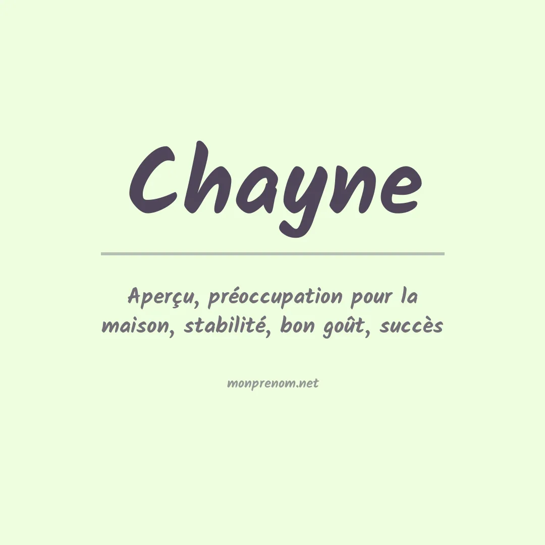 Prénom Chayne