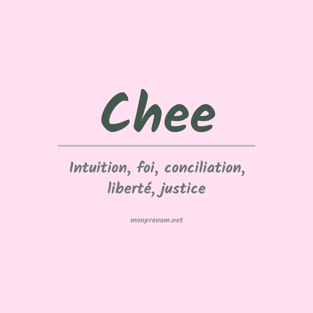 Prénom Chee