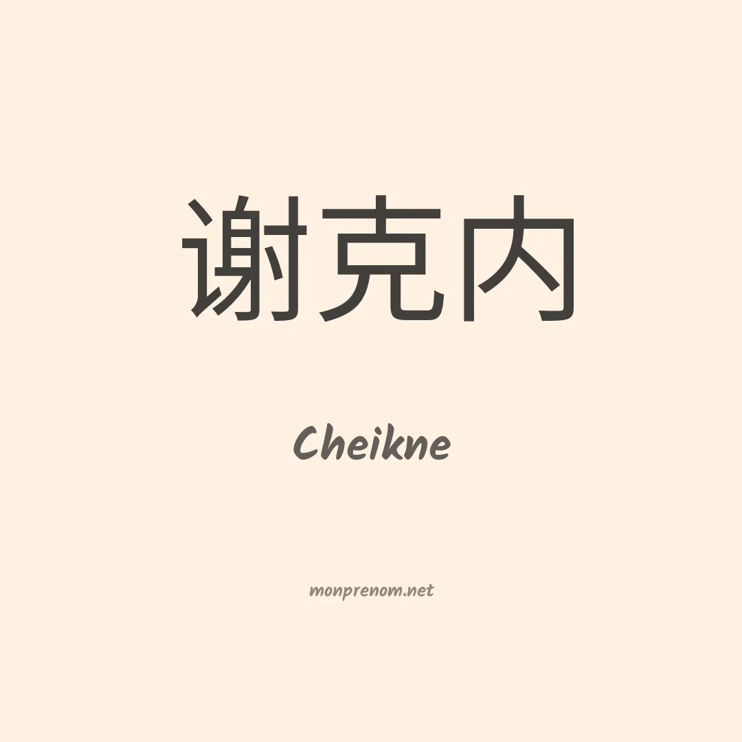 Cheikne en chinois