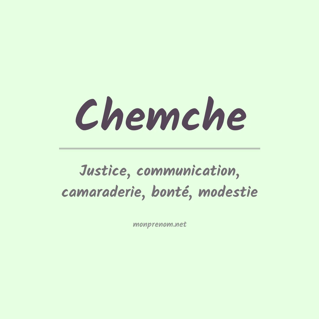 Signification du prénom Chemche