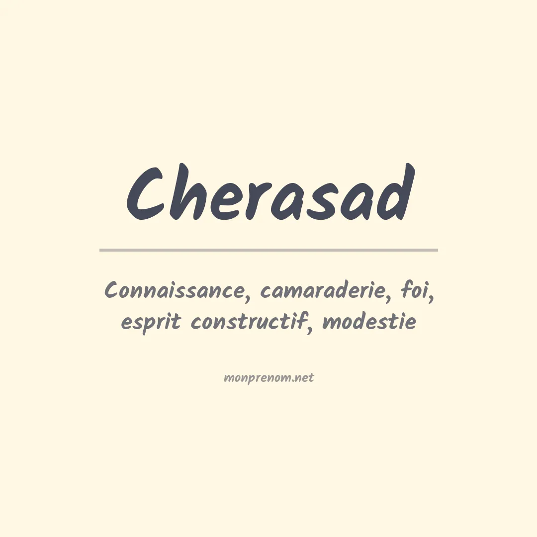 Signification du prénom Cherasad