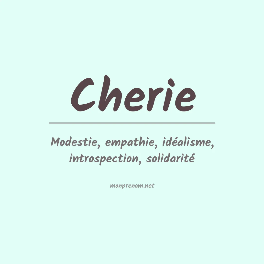 Signification du prénom Cherie