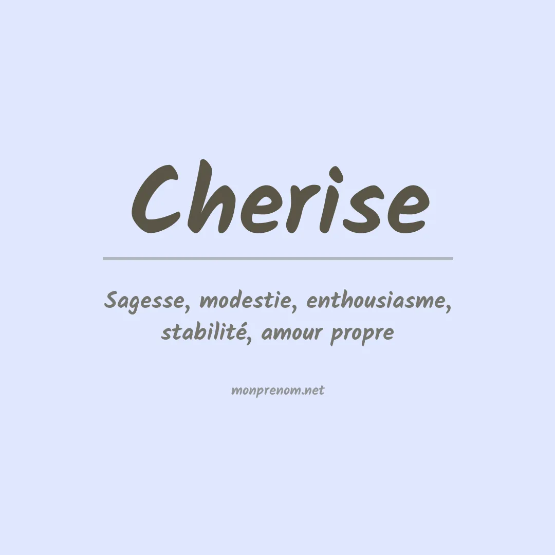 Signification du prénom Cherise