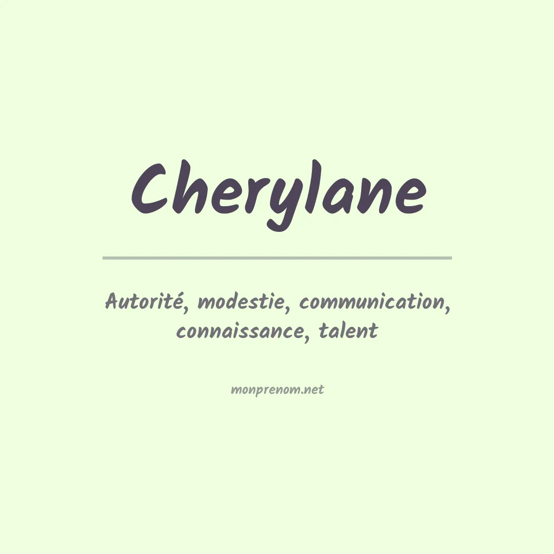 Signification du prénom Cherylane
