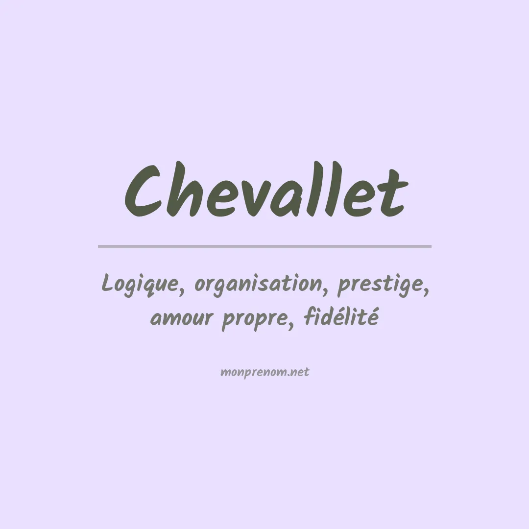 Signification du prénom Chevallet