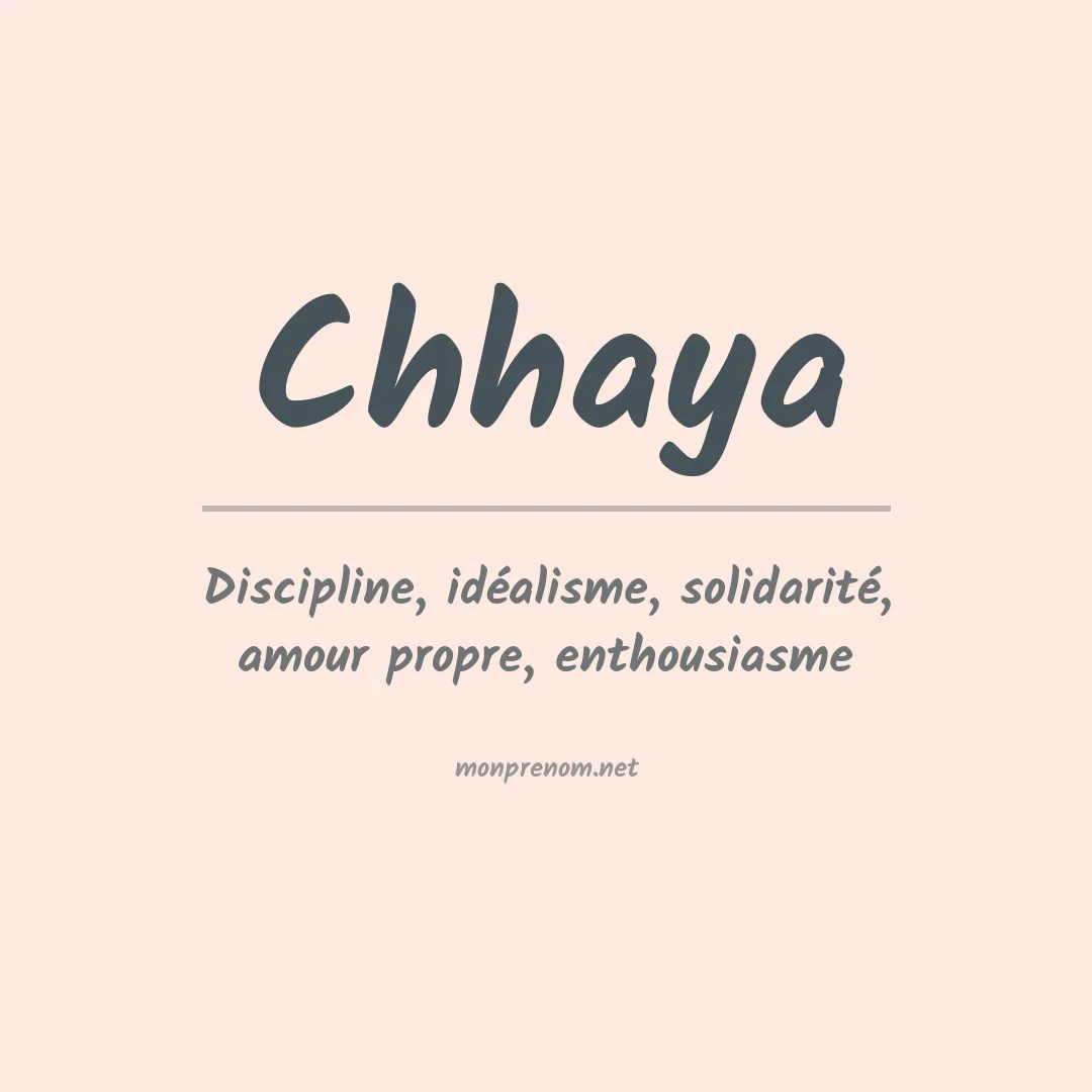 Signification du prénom Chhaya