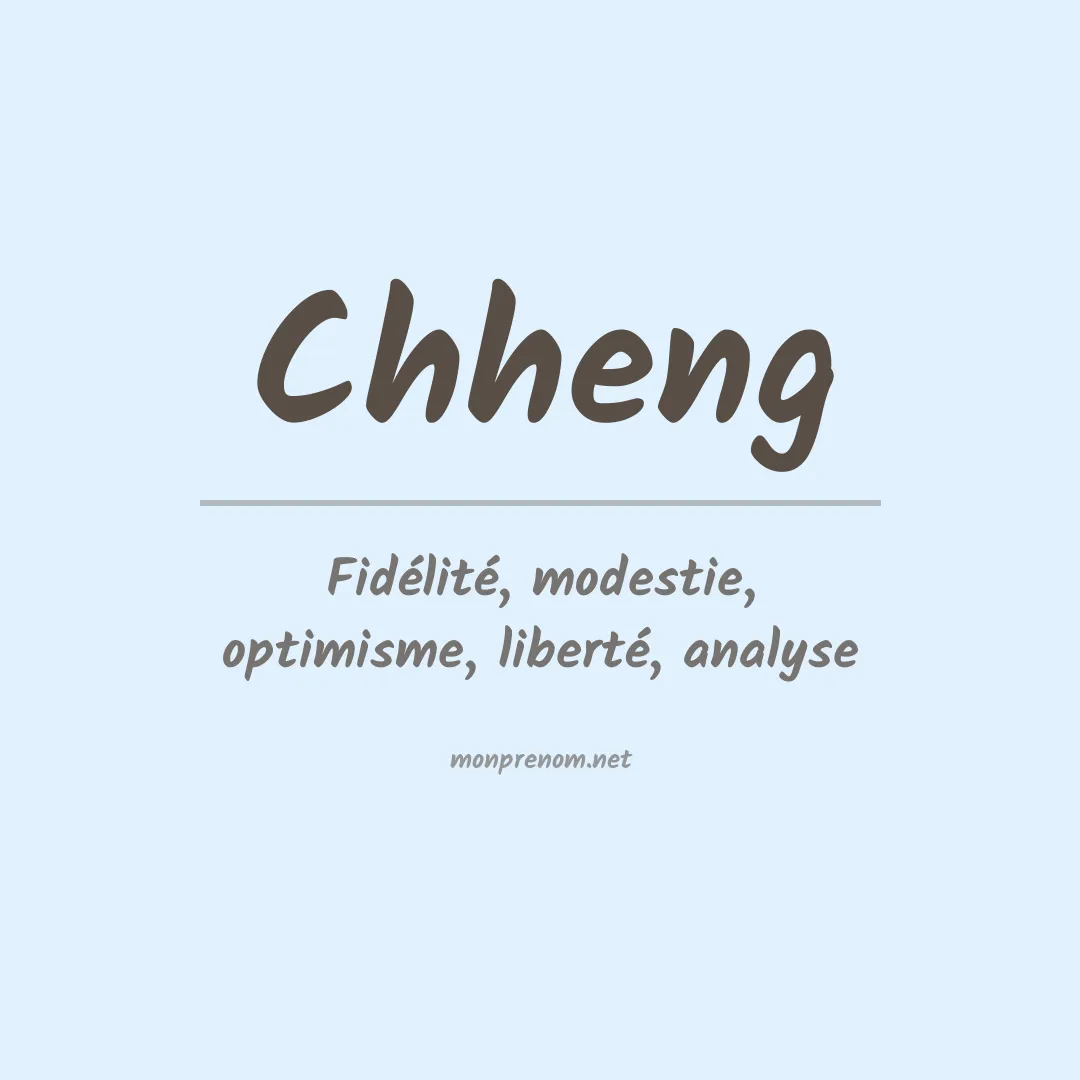Signification du prénom Chheng
