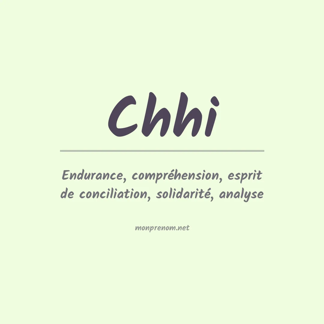 Signification du prénom Chhi