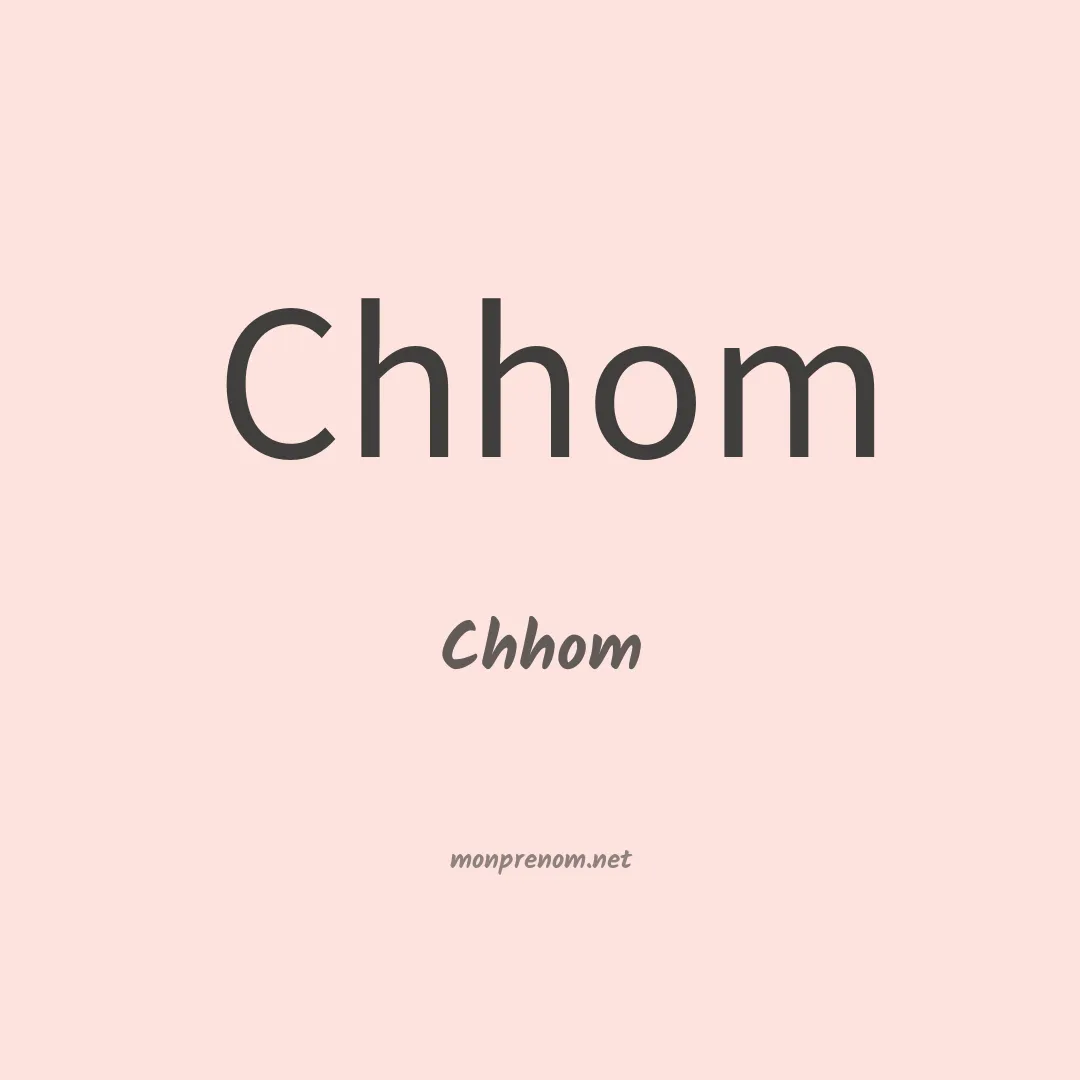 Chhom en chinois