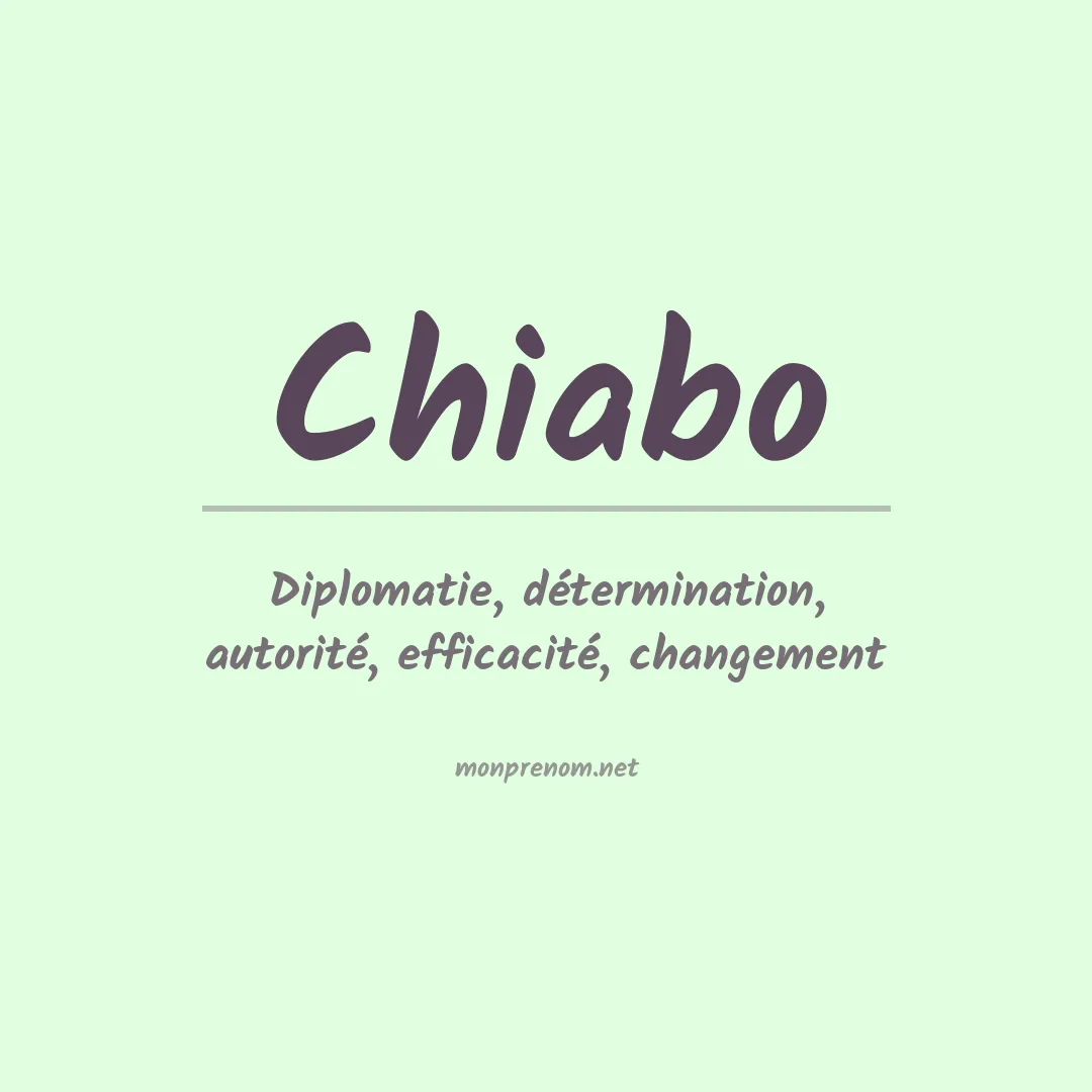 Prénom Chiabo