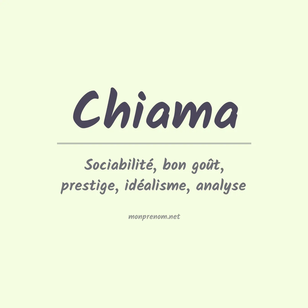 Signification du prénom Chiama