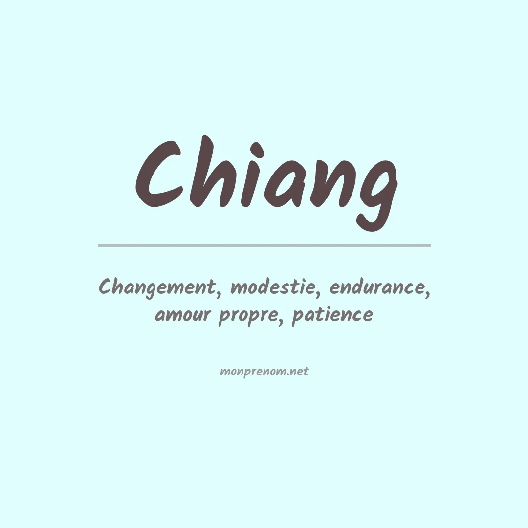Prénom Chiang