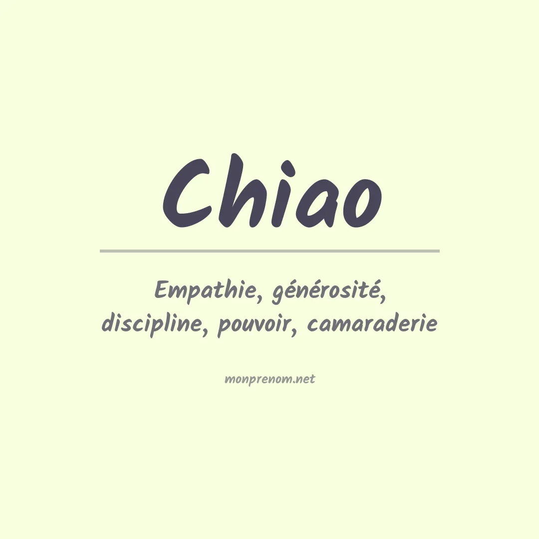 Prénom Chiao