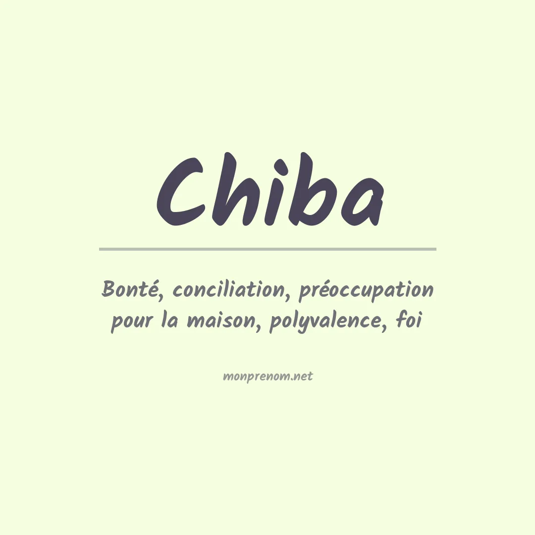 Prénom Chiba