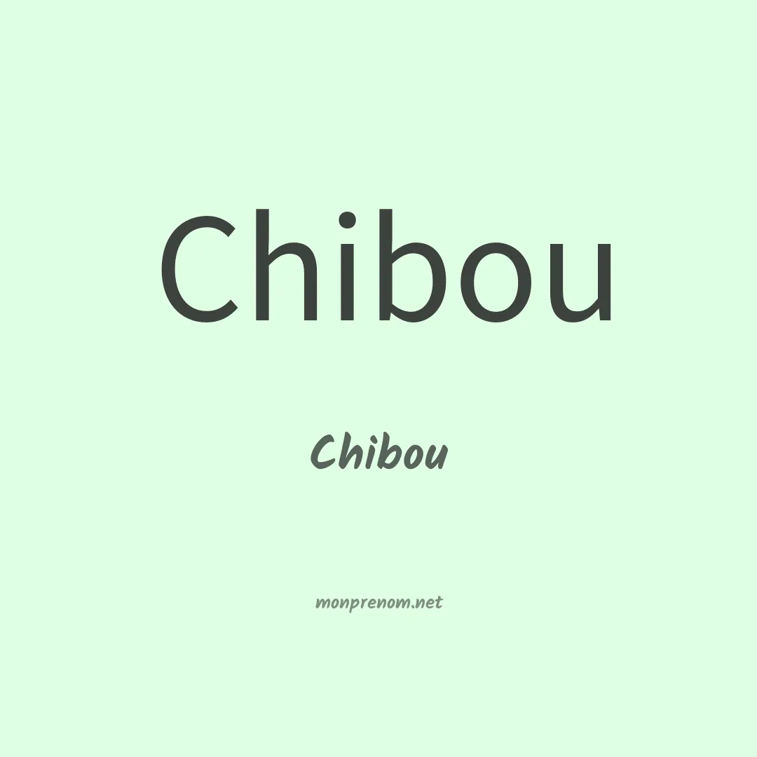 Chibou en chinois