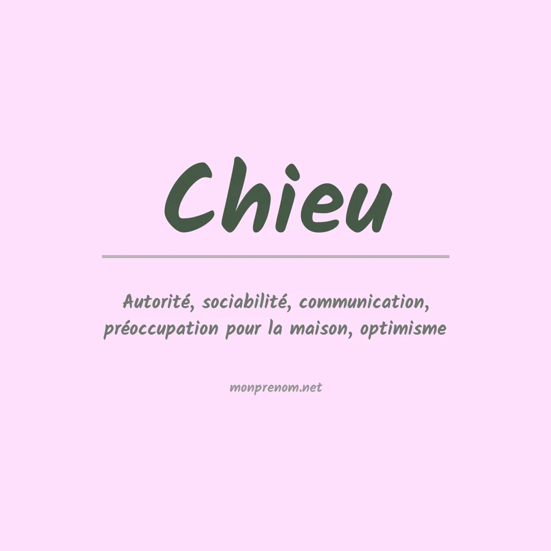 Signification du prénom Chieu