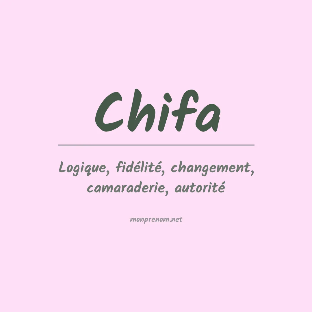 Signification du prénom Chifa