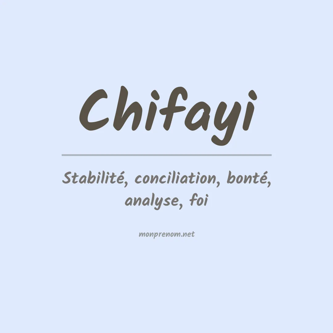 Prénom Chifayi