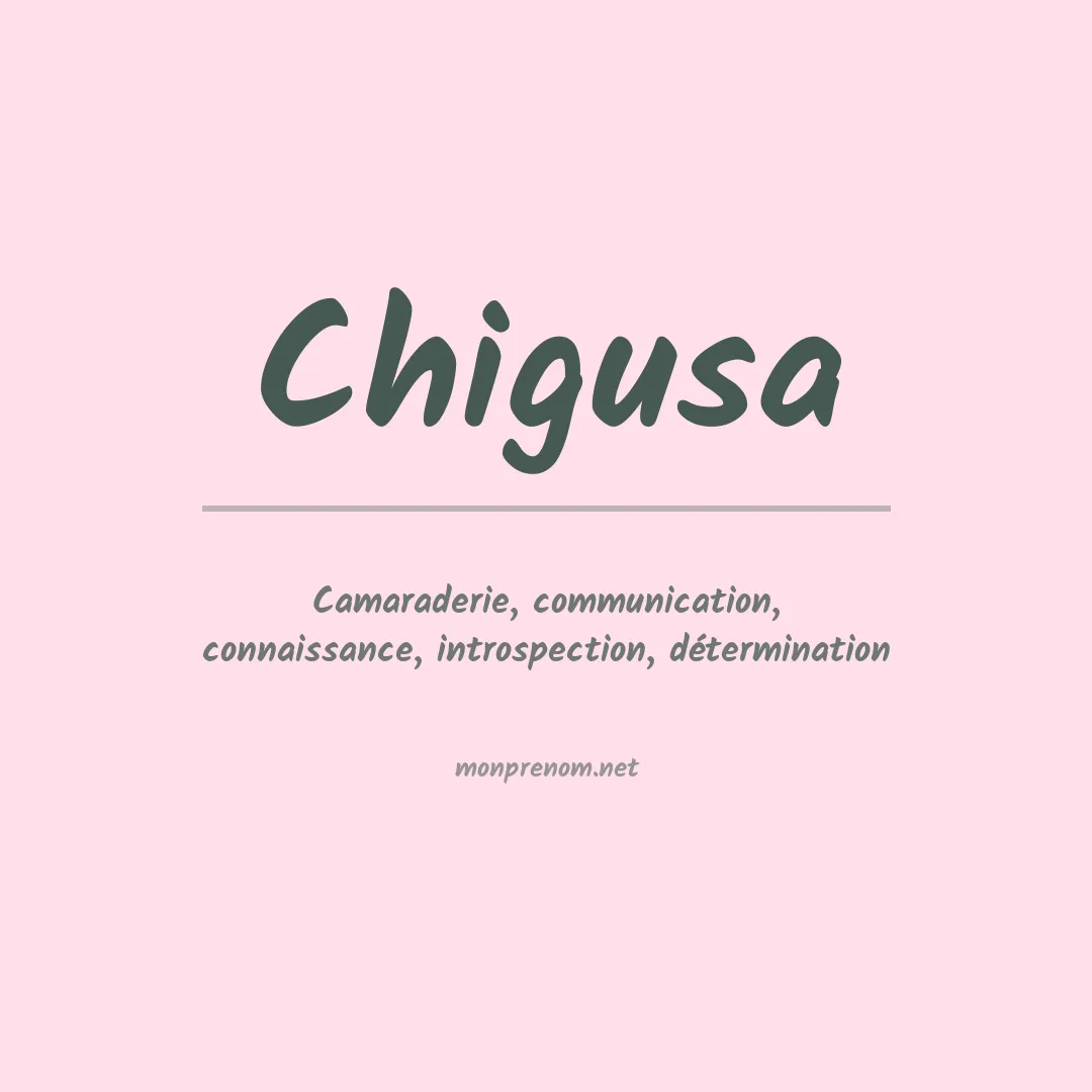 Signification du prénom Chigusa