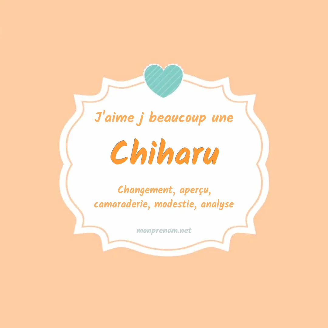 J'aime beaucoup Chiharu