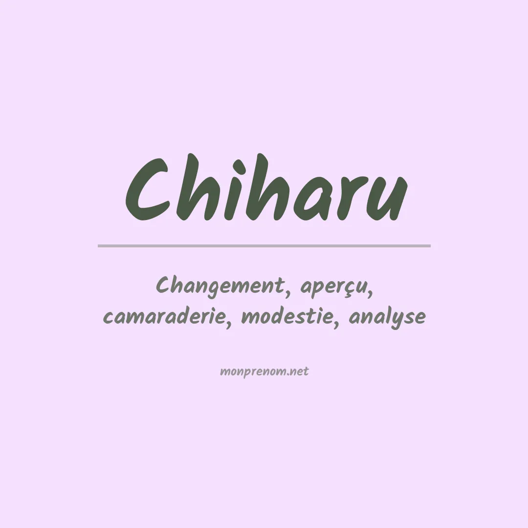 Signification du prénom Chiharu