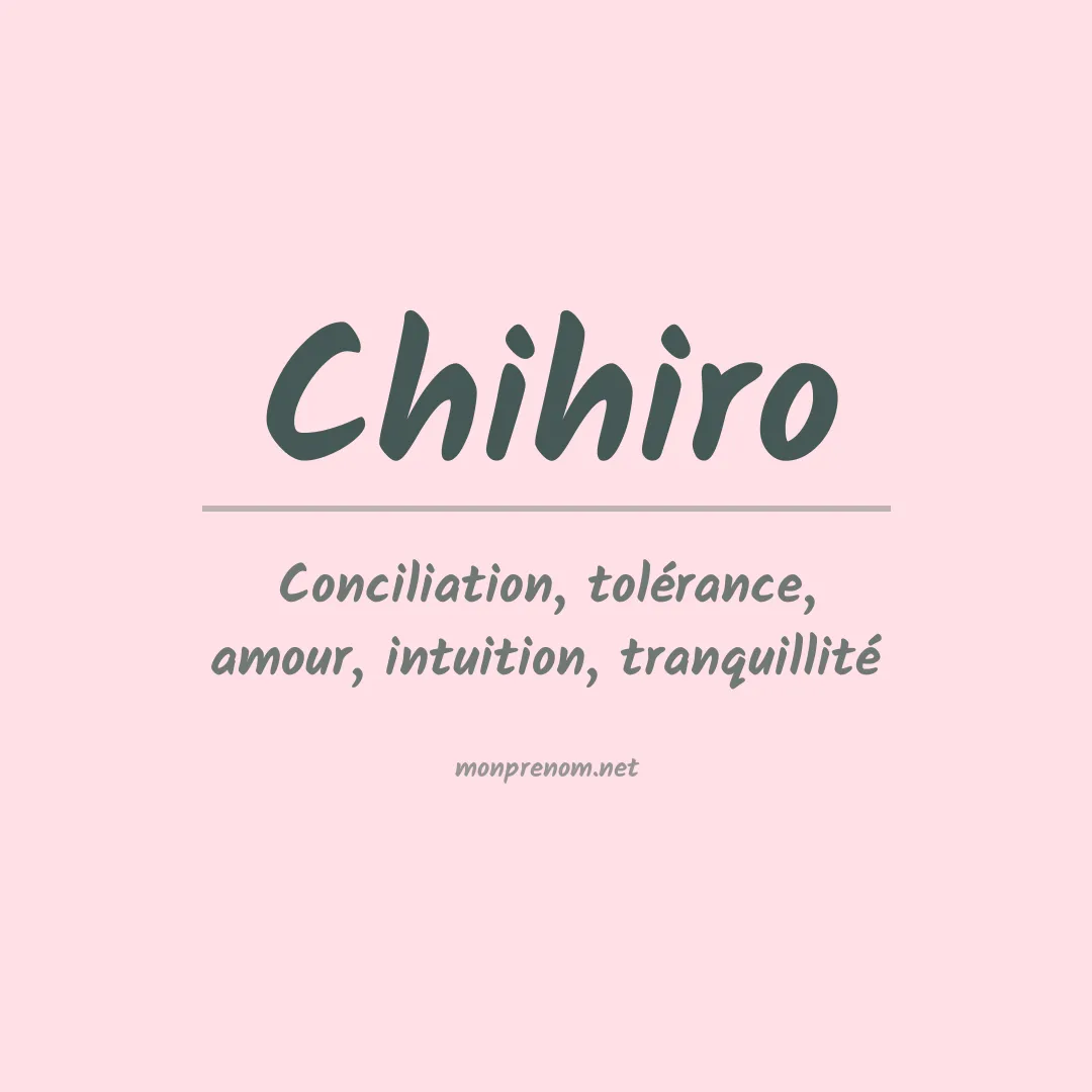 Signification du prénom Chihiro