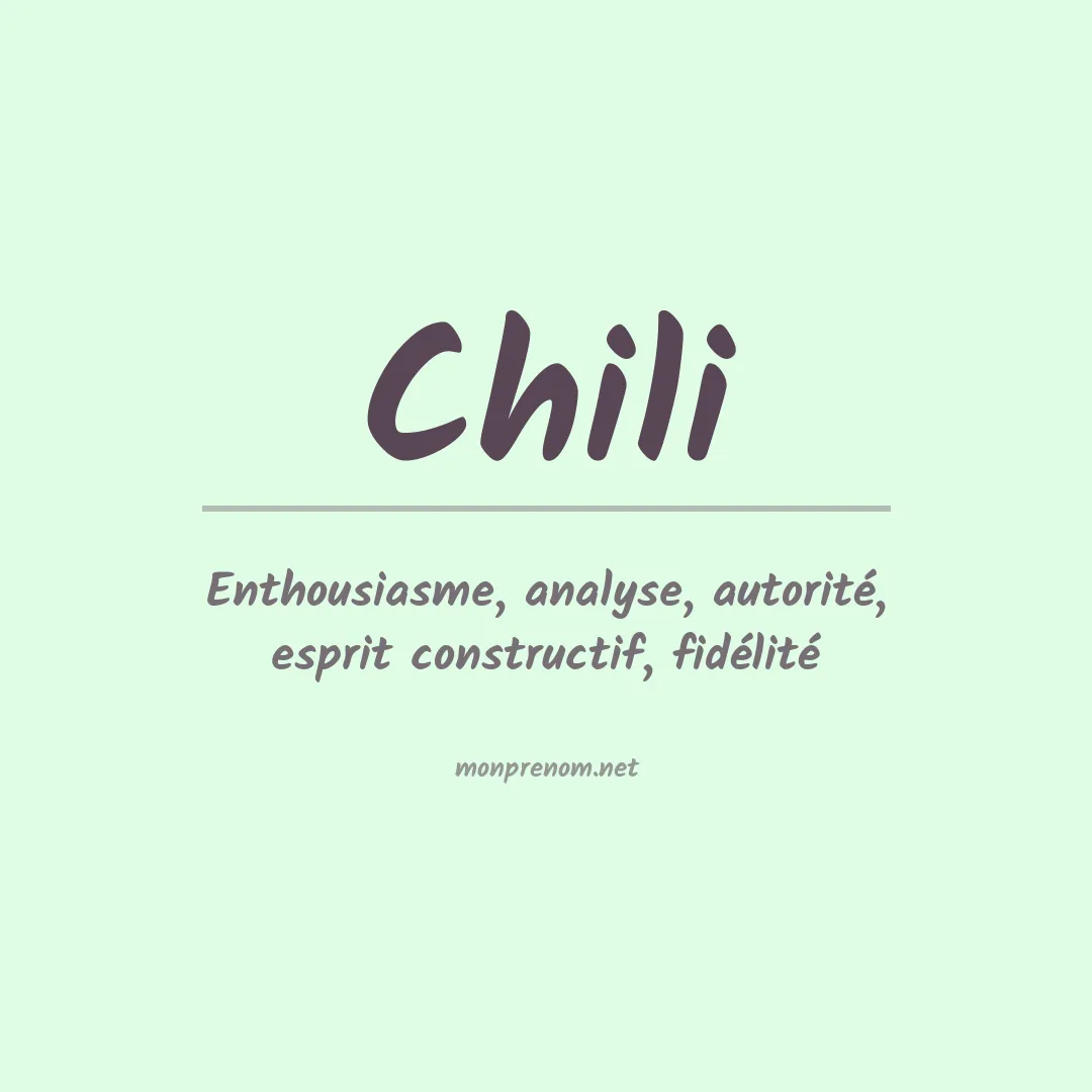 Signification du prénom Chili
