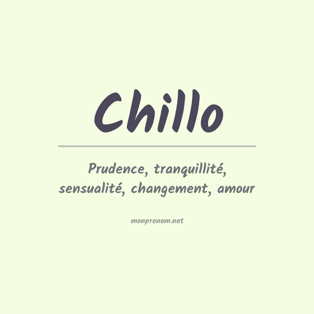 Signification du prénom Chillo