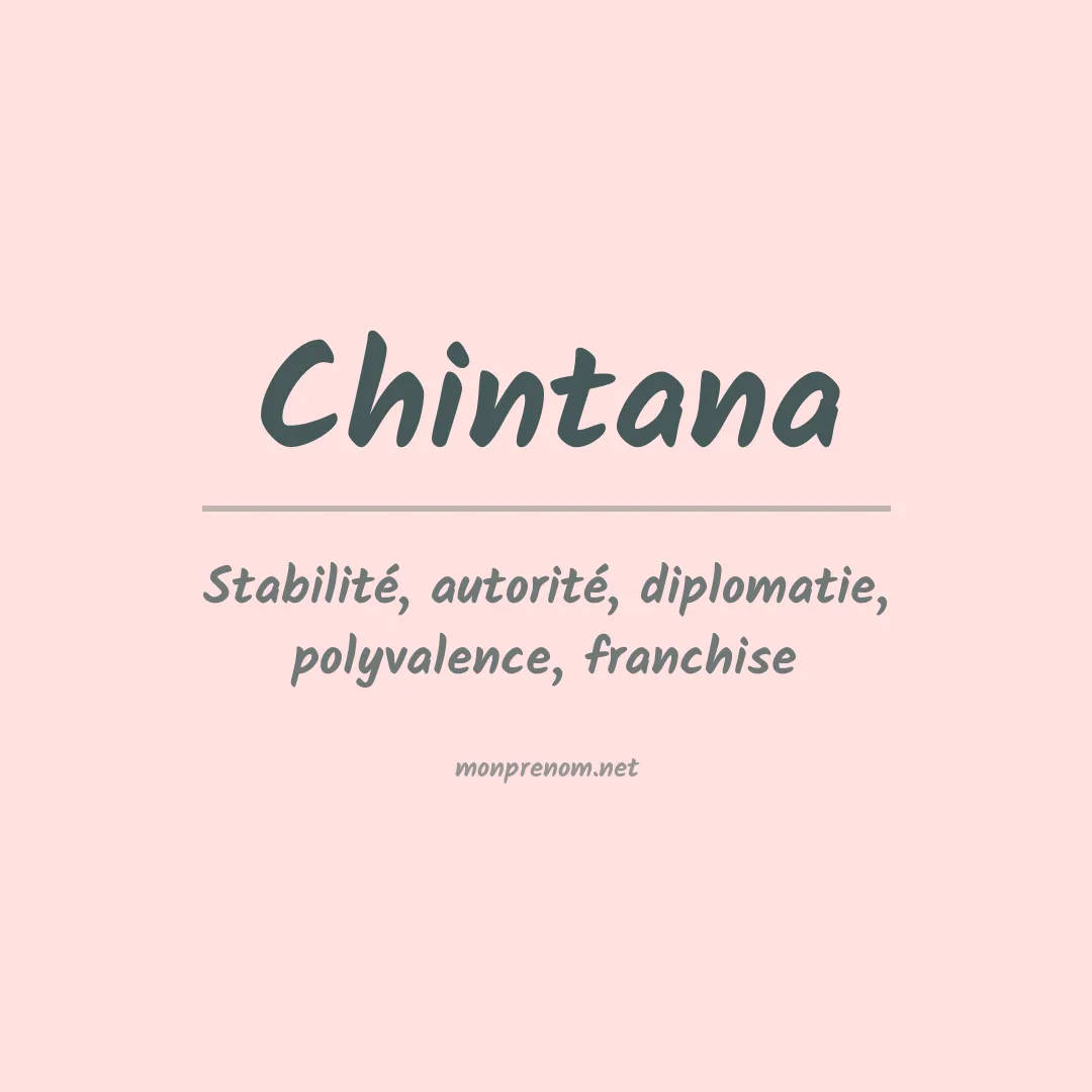 Signification du prénom Chintana