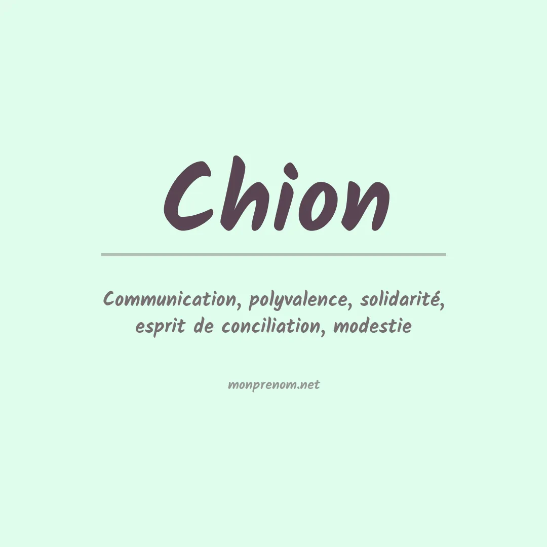 Signification du prénom Chion