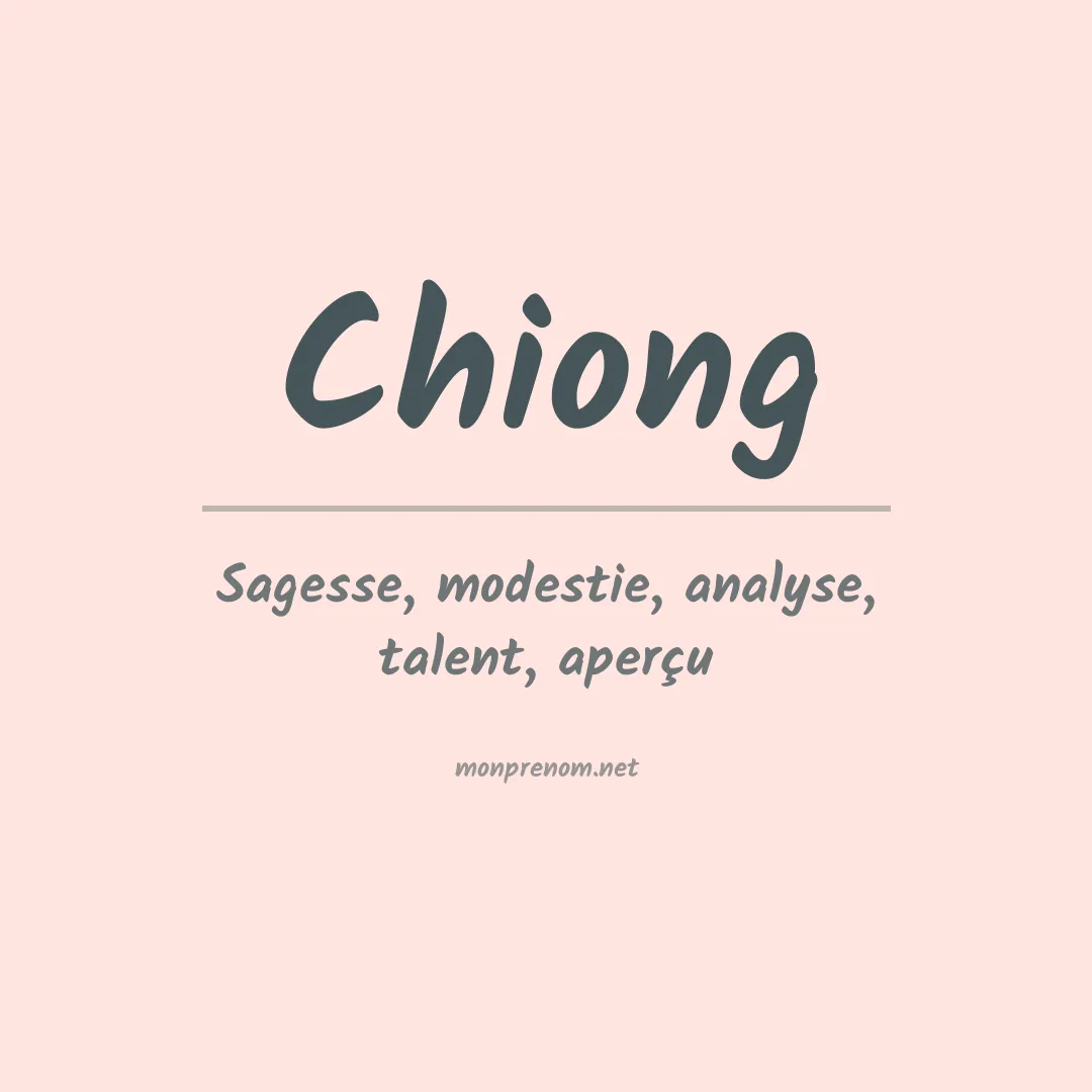 Prénom Chiong