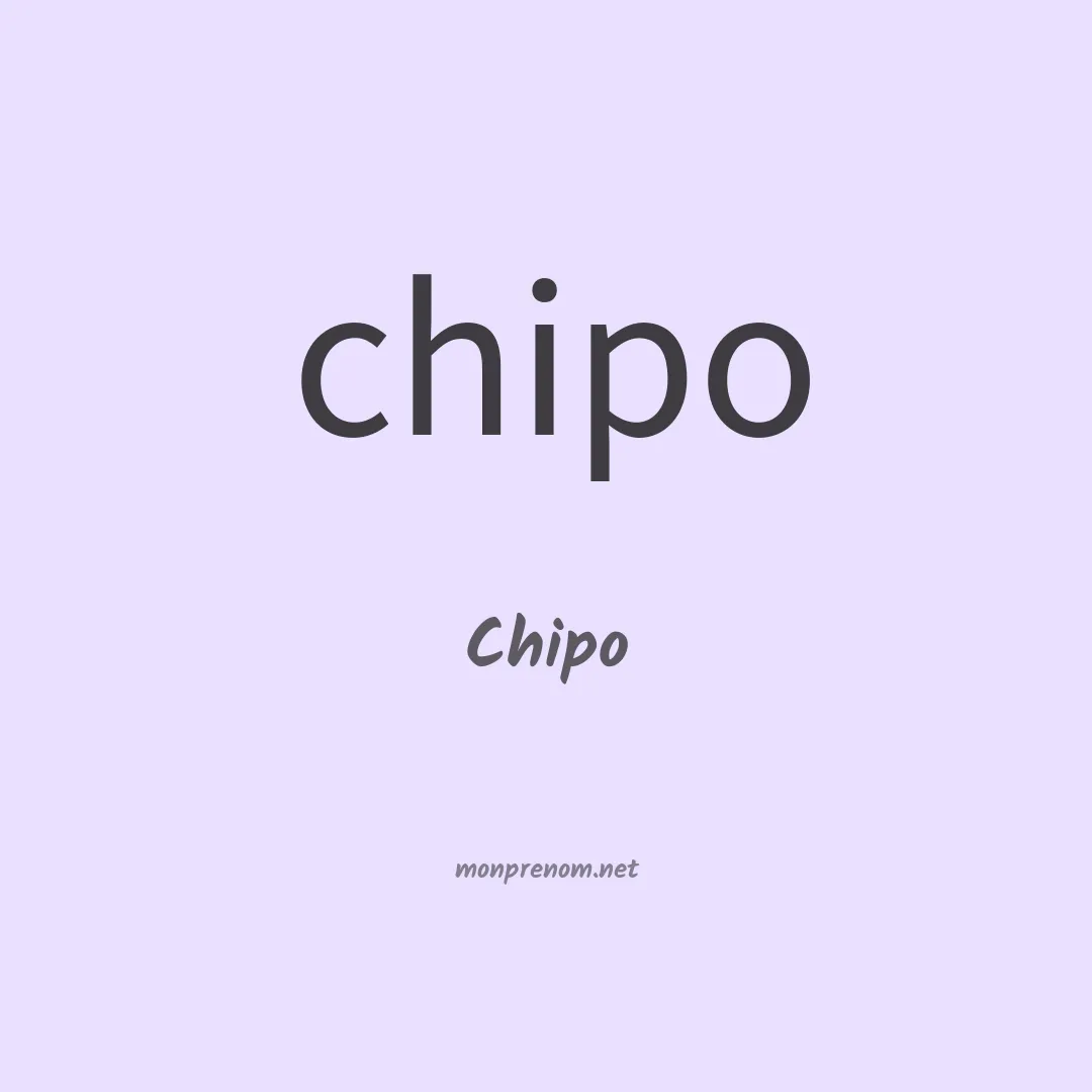 Chipo en chinois