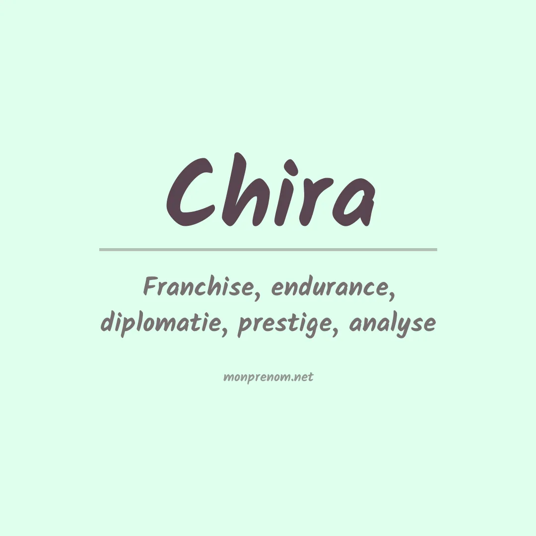 Signification du prénom Chira