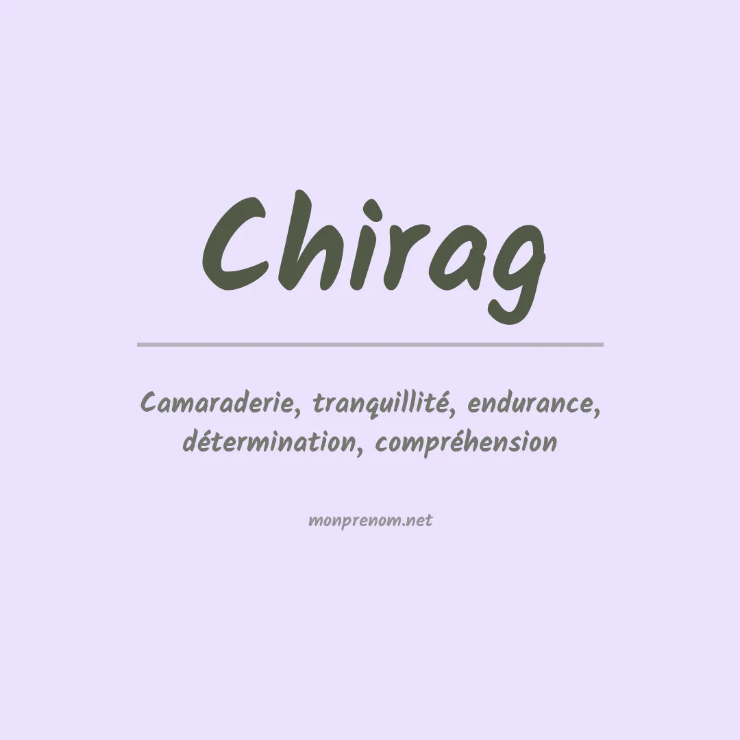 Signification du prénom Chirag