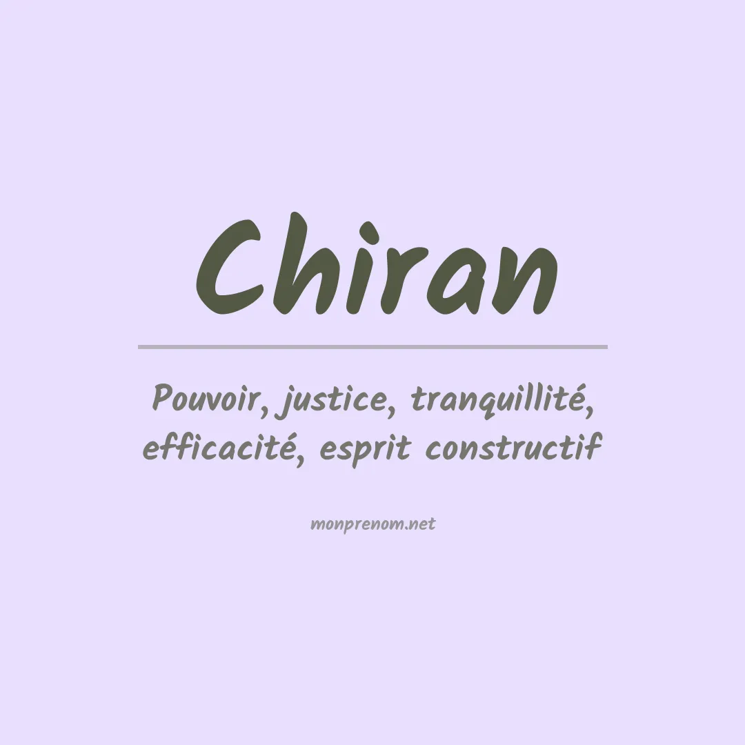 Signification du prénom Chiran