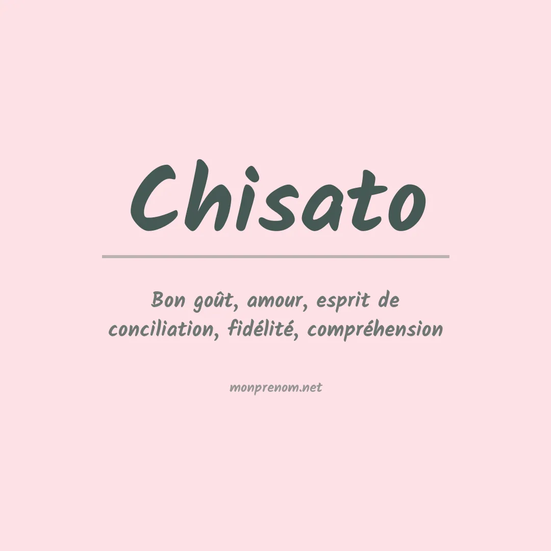Signification du prénom Chisato