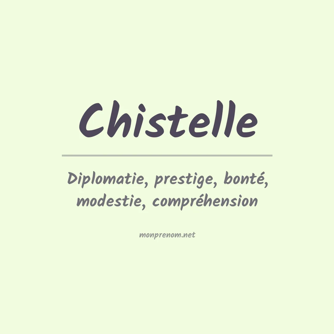 Signification du prénom Chistelle