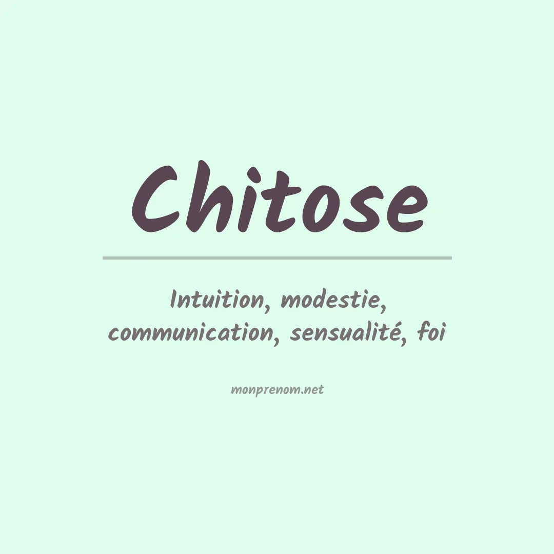 Signification du prénom Chitose