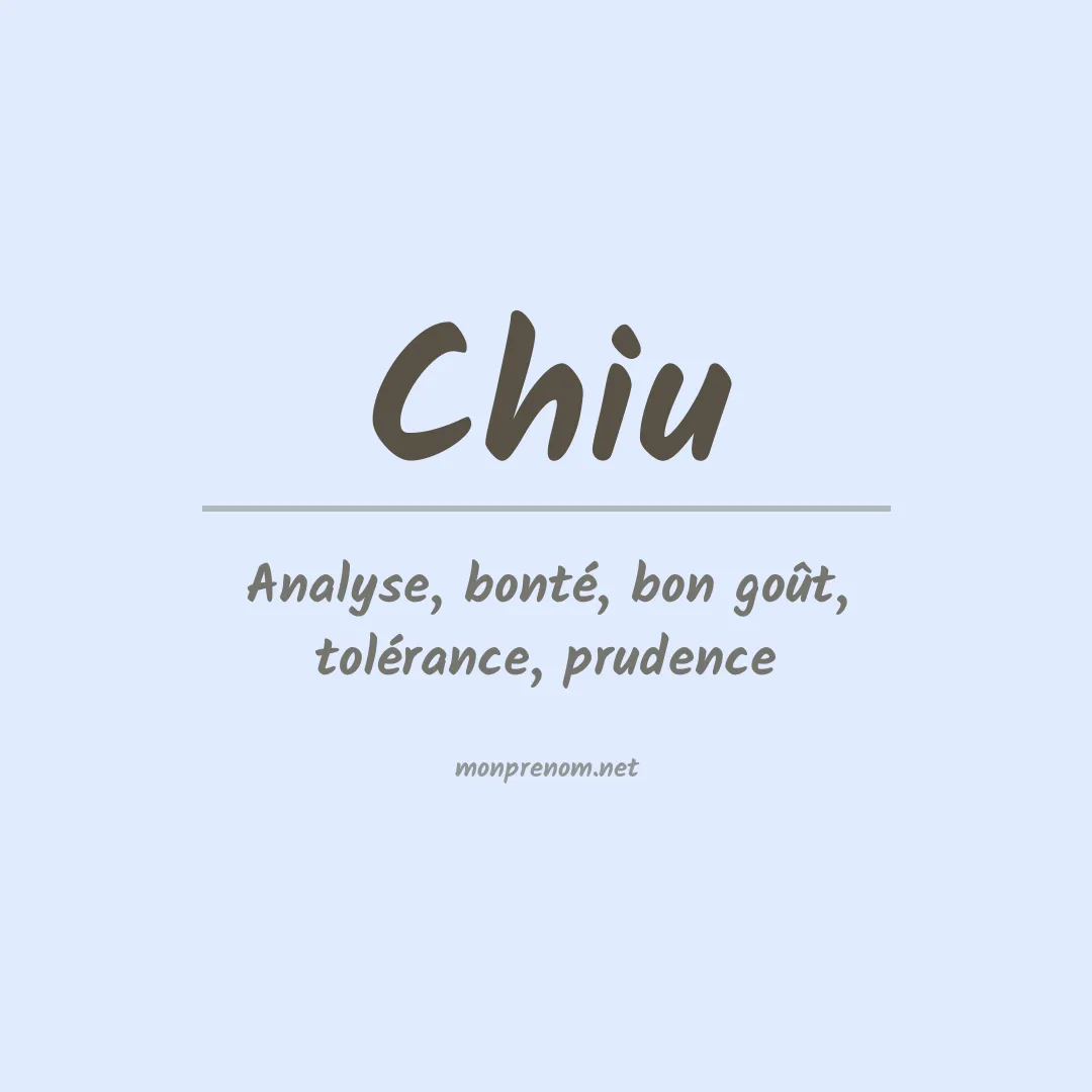 Prénom Chiu