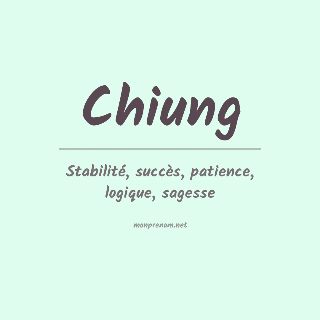 Signification du prénom Chiung