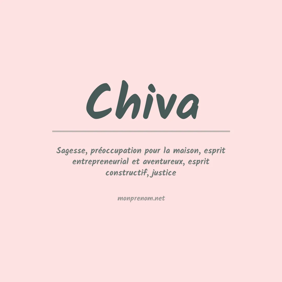 Signification du prénom Chiva